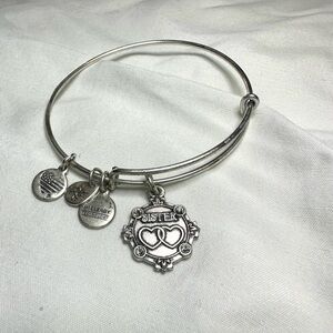 Alex and Ani Silver Sister Heart Charm Bracelet
